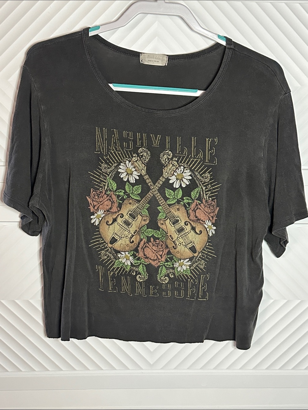 Altar'd State Black Nashville Graphic Crop Top